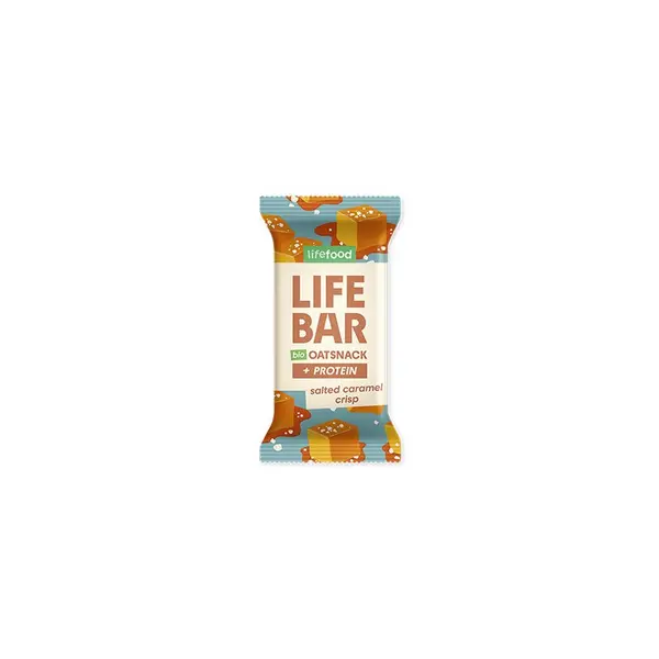 Baton proteic de ovaz cu caramel sarat, bio, 40g, Lifebar