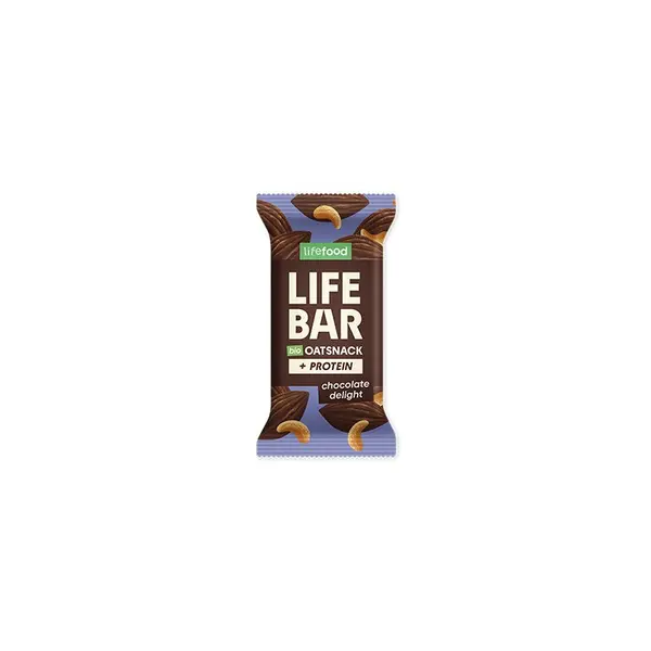 Baton proteic de ovaz cu ciocolata, bio, 40g, Lifebar
