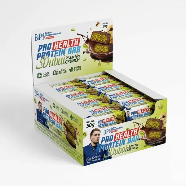 Baton Proteic Dubai Pistachio Crunch, 50g - Cutie (12 batoane)