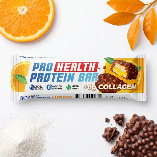 Baton Proteic Orange Crunch, 50g - Cutie (12 batoane)