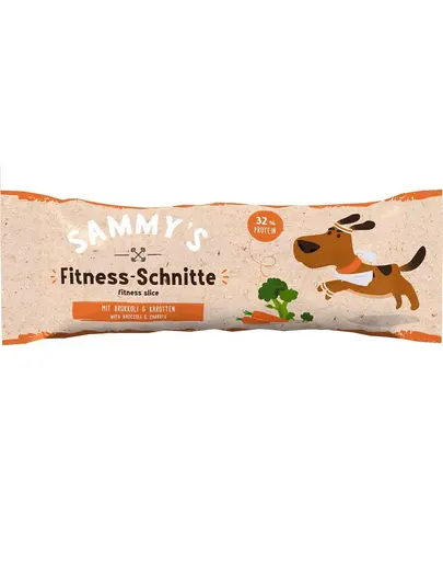 Baton proteic pentru câini BOSCH SAMMY’S Fitness Slice 25 g fără cereale, cu pui, rață, broccoli și morcov