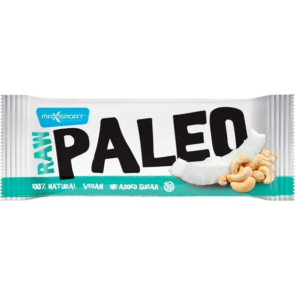 Baton Proteic Raw Paleo cu Cocos si Caju, 50 g, Max Sport