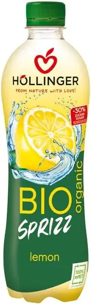 Băutură carbogazoasă organică cu lămâie, 500 ml, Hollinger