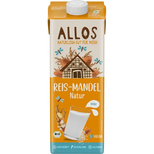 Bautura de orez cu migdale fara lactoza si fara gluten, eco - 1 L