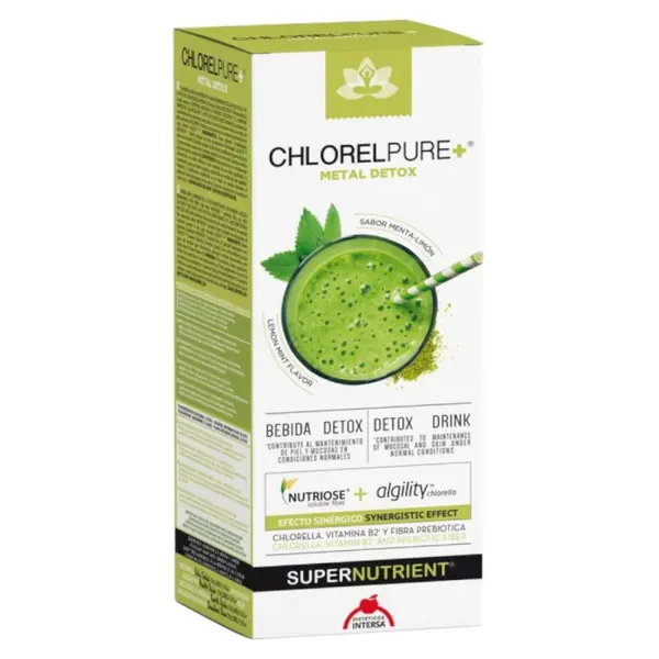 Bautura Detoxifianta cu Aroma de Menta si Lamaie Dieteticos Intersa Chlorelpure, 500 ml