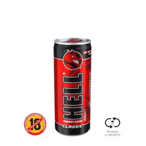 Bautura energizanta HELL ENERGY Classic, 250 ml, Import, SGR Engros
