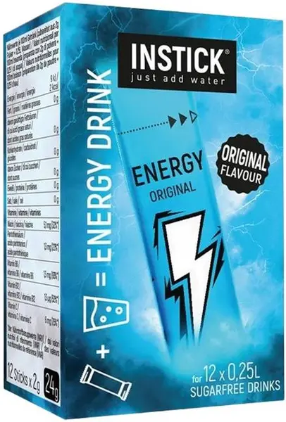 Băutură energizantă instant, Original, 12 x 2 g, Instick