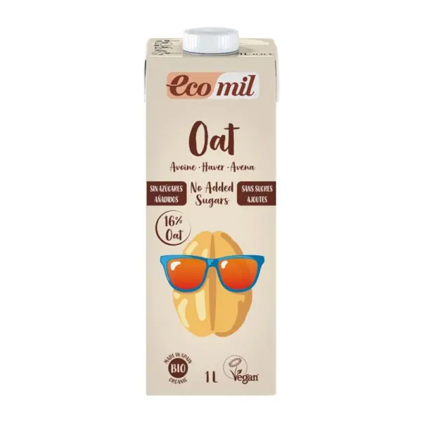 Bautura Vegetala Bio, Ecomil, de Ovaz, fara Zahar, 1 l