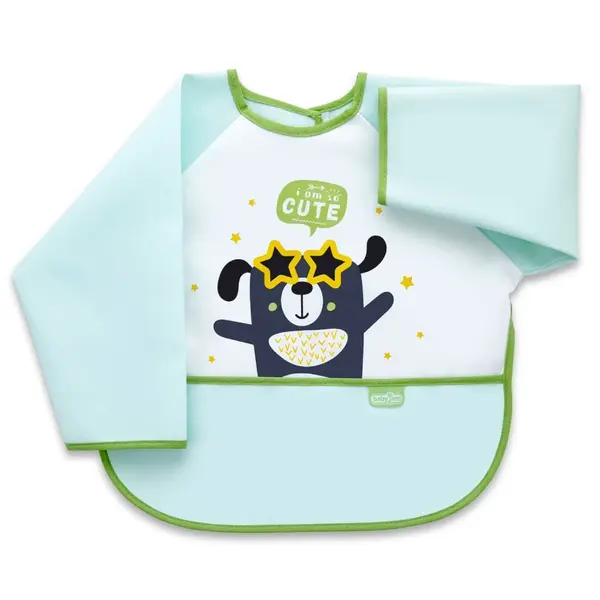 Baveta cu maneci si buzunar BabyJem Polly Bib Green