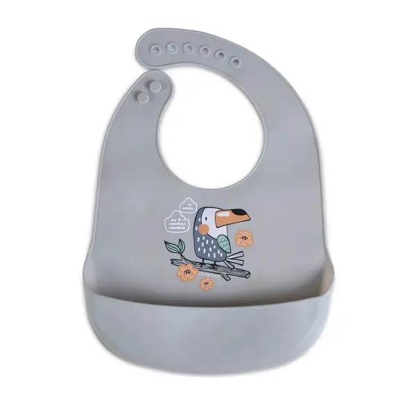 Baveta din silicon Cangaroo Rooibos Gri