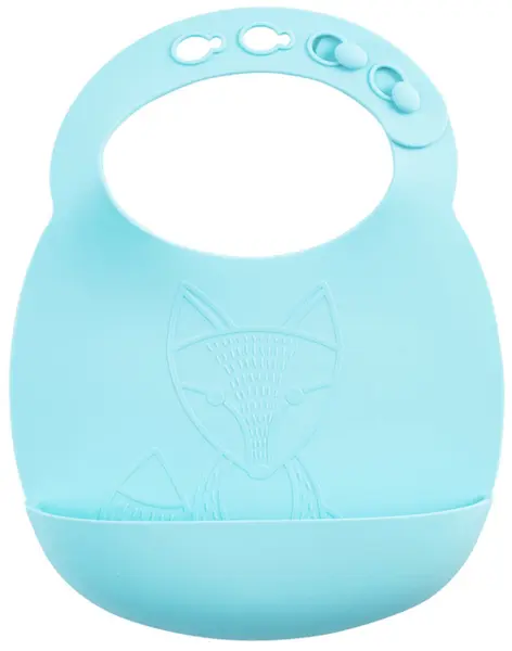 Baveta din silicon Dr. Brown's - Fox, albastru