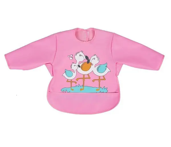Baveta impermeabila cu maneci lungi Sevi Bebe roz