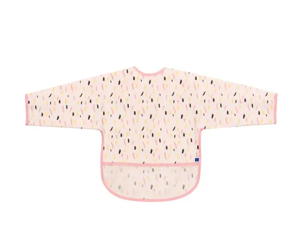 Baveta impermeabila KikkaBoo cu maneci si buzunar Arty Pink Pattern
