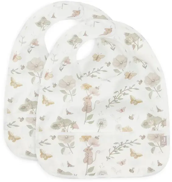 Bavetă impermeabilă pentru bebeluși Jollein - Dreamy Mouse, 2 buc