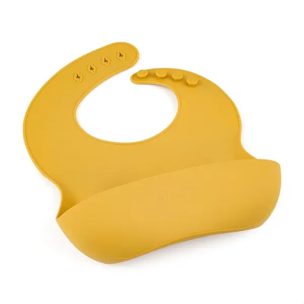 Baveta moale PetiteMars cu buzunar colector TakeMatch silicon galben