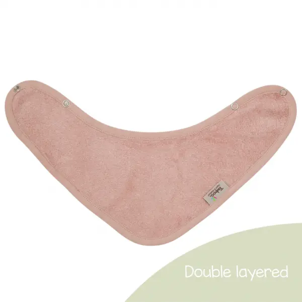 Baveta textila cu doua straturi tip bandana din bambus Misty Rose
