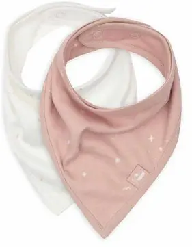 Bavetă tip bandană Jollein - Twinkling, 2 buc, Wild Rose