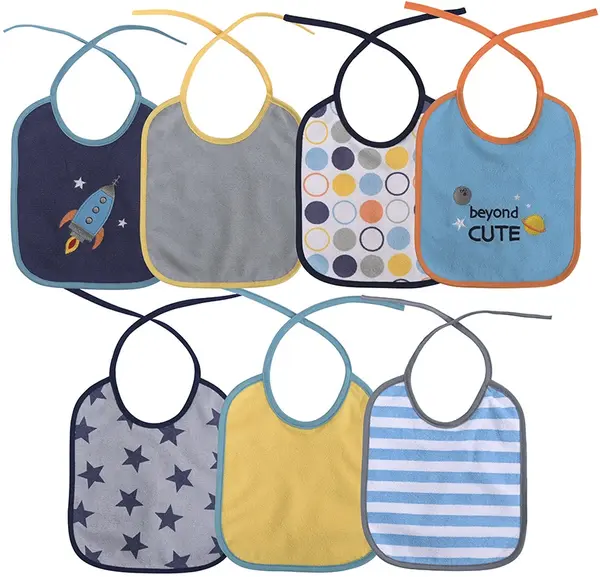 Bavete Lorelli Baby Care - Pentru băiețel, cu șnur, set de 7 buc