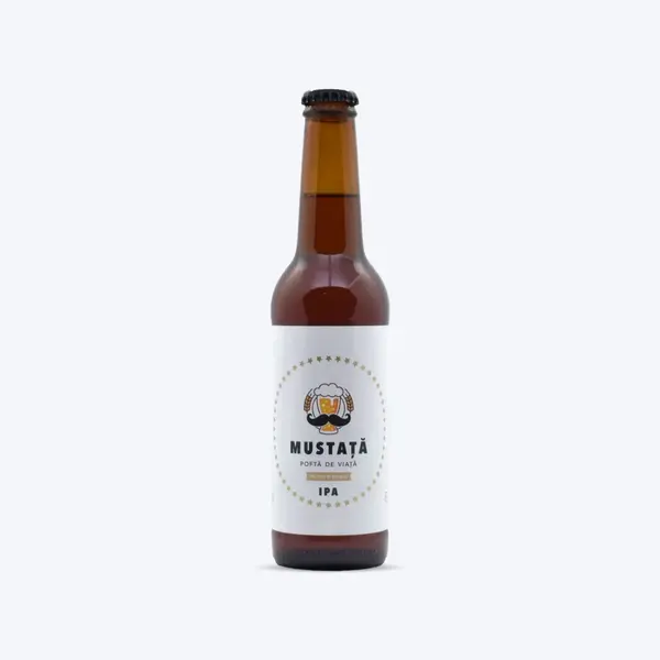 Bax, bere artizanală, Mustață de Bere, IPA, 330ml - Sticlă 0.33L / 24 buc.