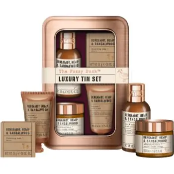 Baylis & Harding The Fuzzy Duck Bergamot, Hemp & Sandalwood set cadou cutie de metal
