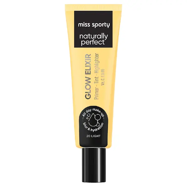 Baza de machiaj 3in1 Naturally Perfect Glow Elixir 20 Light, 20ml, Miss Sporty