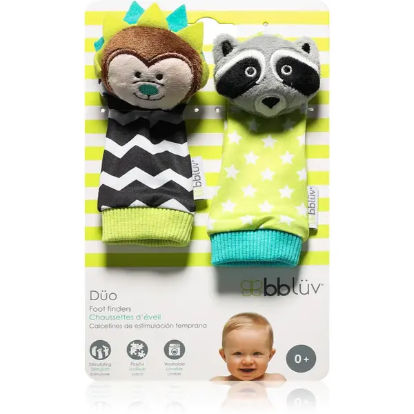 BBLÜV Düo șosete cu zornăitoare Hedgehog / Racoon 2 buc