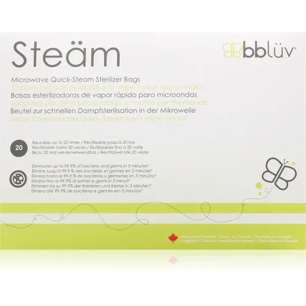 BBLÜV Steäm săculeți pentru sterilizare pentru cuptorul cu microunde 24 x 21 cm 6 buc