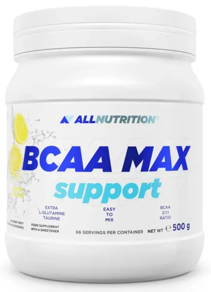 BCAA Max Support, lămâie, 500 g, AllNutrition