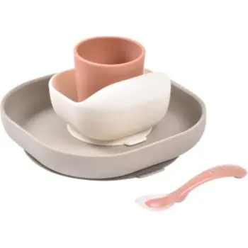 Beaba 4-Piece Silicone Dinner Set serviciu de masă pentru copii