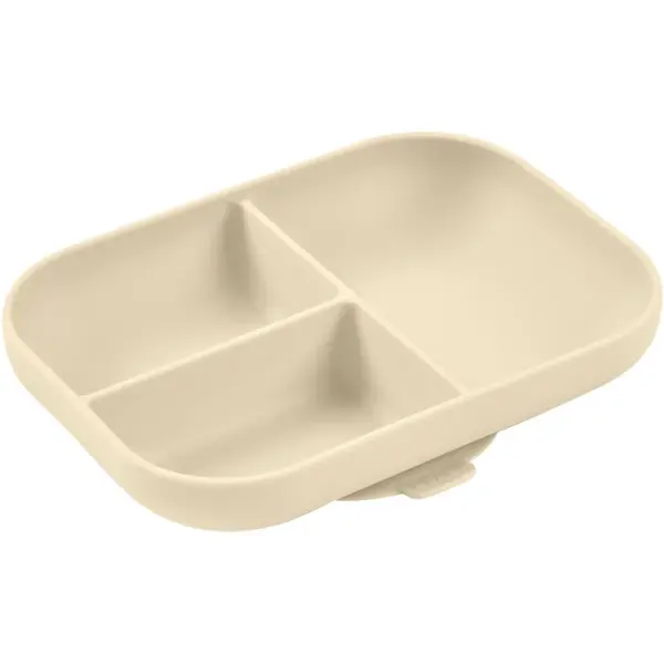 Beaba Divided Silicone Plate farfurie compartimentată cu ventuză Clay 1 buc
