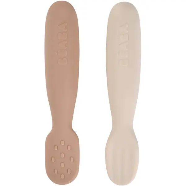 Beaba Silicone Pre-Spoons 2 Pack linguriță Praline / Clay 4m+ 2 buc