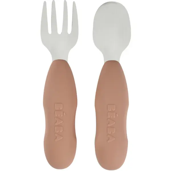 Beaba Stainless Steel Pre-Cutlery tacâmuri Praline 10m+ 2 buc