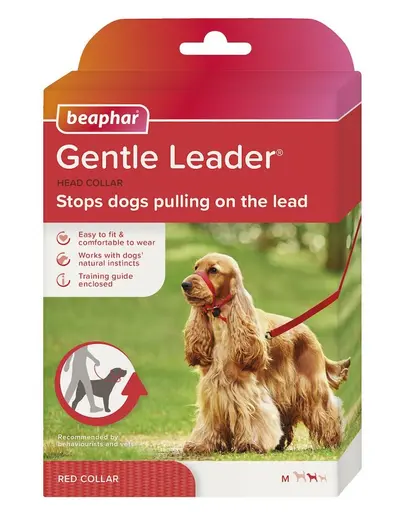 Beaphar Gentle Leader M ham pentru cap câini medii, roșu