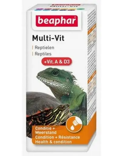 BEAPHAR Multi-Vit Turtle supliment vitamine pentru țestoase, reptile și pești 20 ml