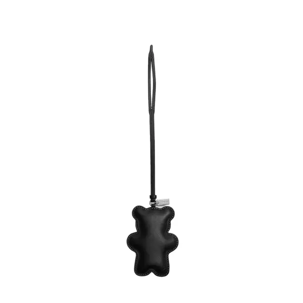 Bear puffy bag charm black