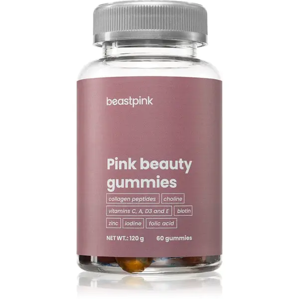 BeastPink Pink Beauty Gummies capsule moi masticabile pentru frumusețea părului și a pielii 176 g