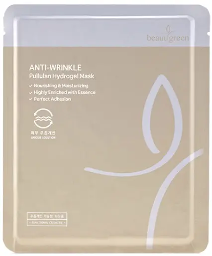 BeauuGreen Mască de față cu folie Pullulan Anti-Wrinkle Hydrogel, 30 ml