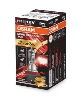 Bec 12V H11 55 W Night Breaker +200% Osram