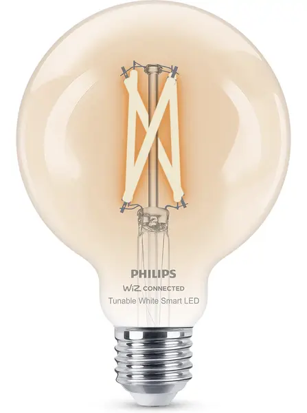 Bec inteligent Philips - Filament, 7W LED, E27, G95, dimmer
