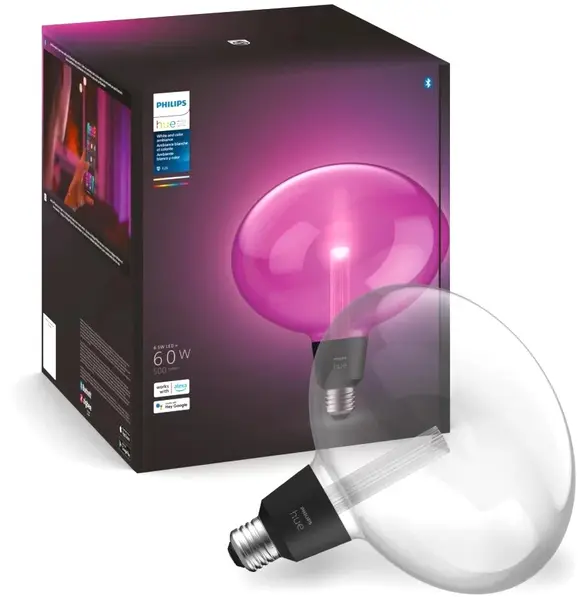 Bec inteligent Philips - Hue Lightguide, 6.5W, E27, Ellipsă, RGB, dimmer