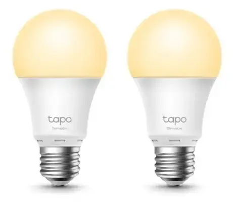 Bec inteligent TP-LINK Tapo L510E, 8.7W, E27, Wi-Fi, intensitate reglabila, control prin smartphone cu aplicatia TAPO, 2 pack
