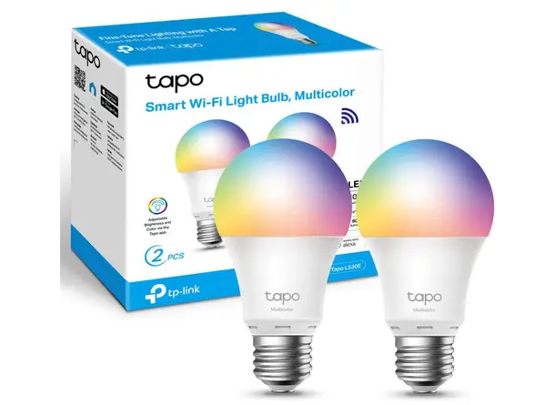 Bec inteligent TP-Link Tapo L530E 2 Pack, multicolor, E27, 806 lm, 2500K-6500K, WiFi 2.4GHz, 8.3W, 60W echivalent