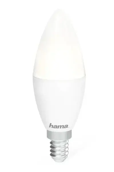 Bec LED Smart Hama 176583, Control Vocal/Aplicatie, E14, 5.5W, Clasa F (Alb)