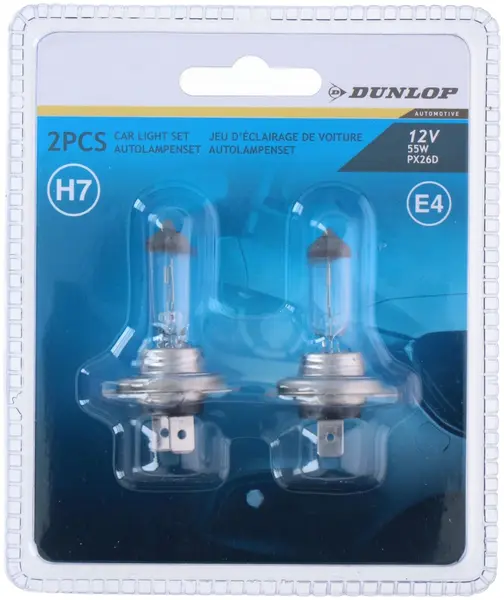 Becuri auto Dunlop - H7 12V/55W, 2 bucăți