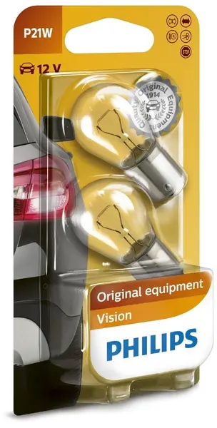 Becuri auto Philips - 12V, P21W, BA15s, 2 buc.