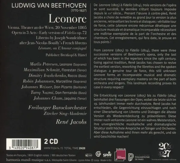 Beethoven: Leonore | Rene Jacobs