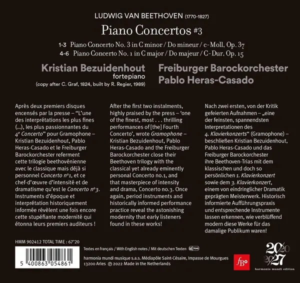 Beethoven: Piano Concertos Nos. 1 & 3 | Ludwig Van Beethoven, Freiburger Barockorchester