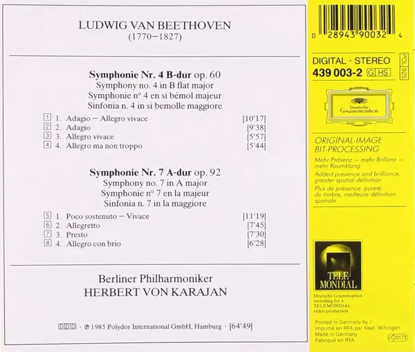 Beethoven: Symphony No. 4 & 7 | Herbert von Karajan, Berliner Philharmoniker