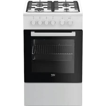 Beko Aragaz Beko FSS52020DW, 4 arzatoare, Aprindere electrica, Cuptor electric, 60 l, Grill, 60 cm, Alb