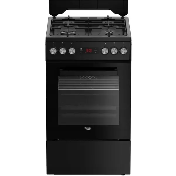 Beko Aragaz cu cuptor electric Beko FSM52331DBDS, 4 arzatoare, 60l, 50cm, Negru